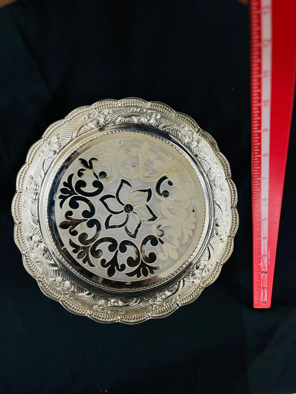 Pure Silver Floral Design Plate