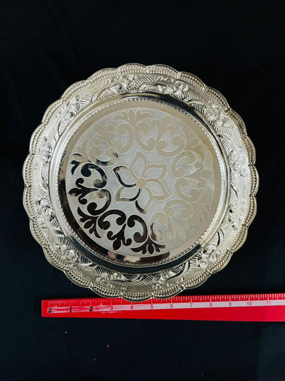 Pure Silver Floral Design Plate