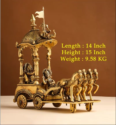 Brass Arjun Rath Statue