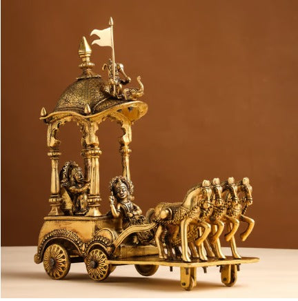 Brass Arjun Rath Statue