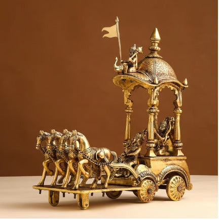 Brass Arjun Rath Statue