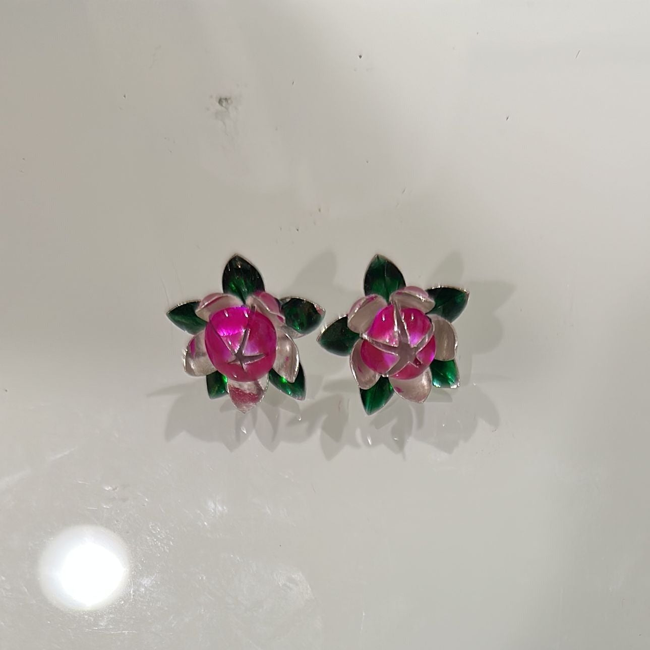 Pure Silver Pink Lotus Flowers 9g (Pack of 2) - PUSHMYCART