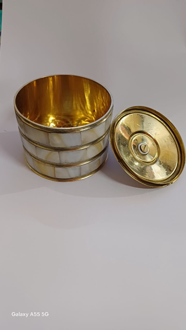 Brass Jwellery Box With Seep Work Miniature