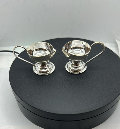 Pure Silver Round Diyas Pair