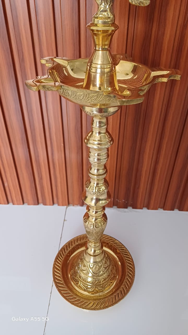 Brass Table Mahabharat Oil Lamp Deepak