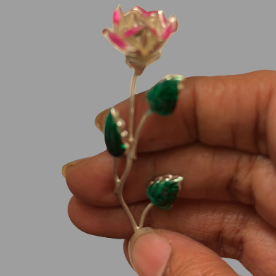 Pure Silver Pink Rose Flower 5g 1 Pcs - PUSHMYCART