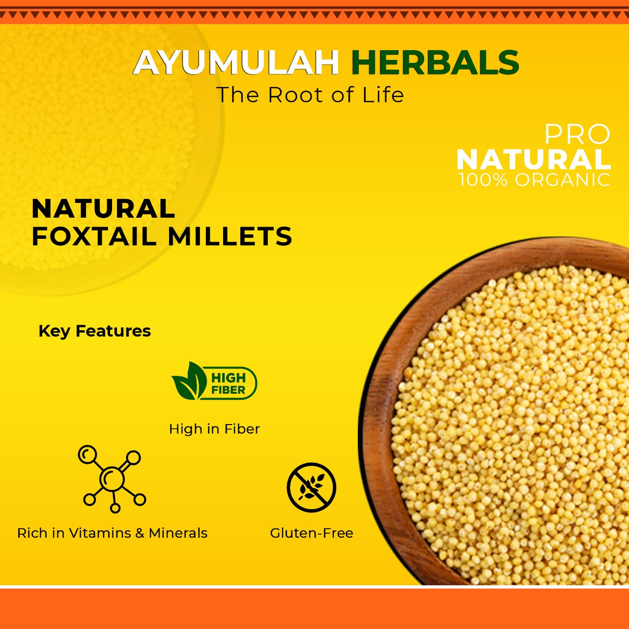 Key features Ayumulah Foxtail Millets