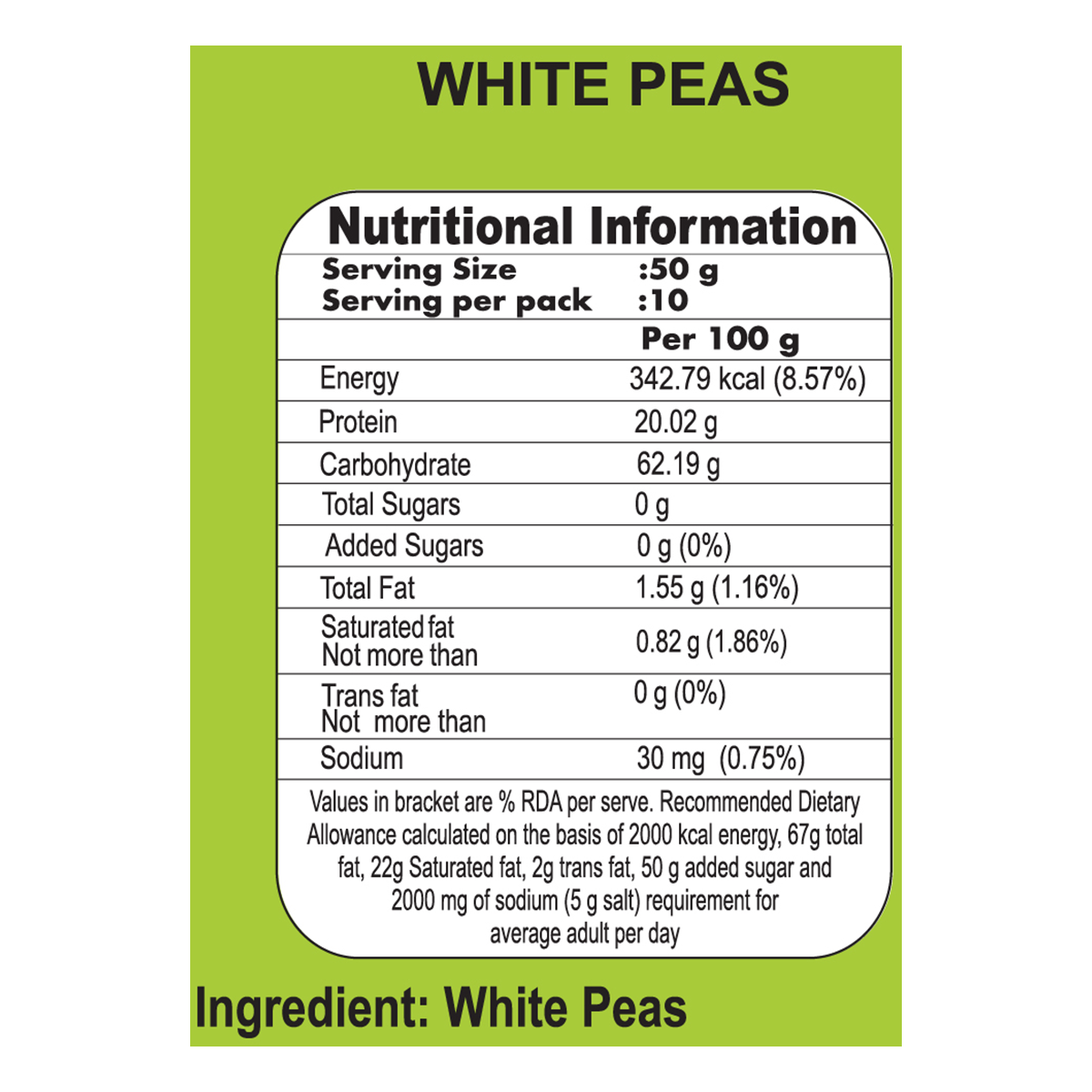 Patanjali Unpolished White Peas
