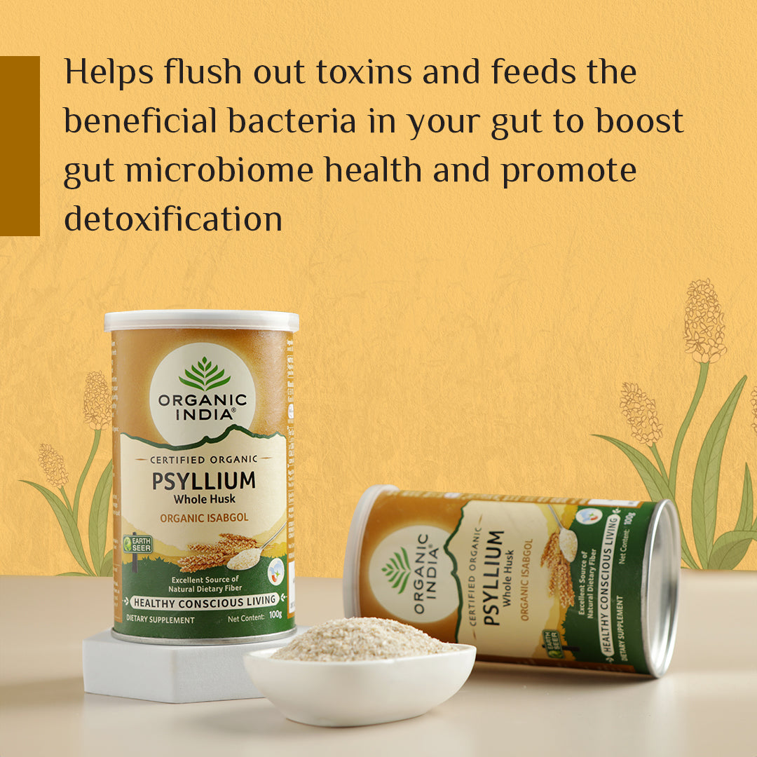 Organic India Whole Husk Psyllium bottle Powder - PUSHMYCART