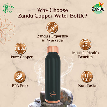 zandu copper water bottle