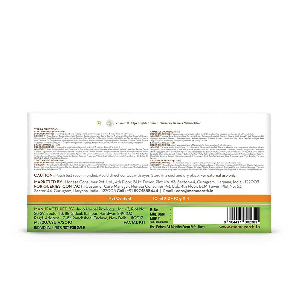 Mamaearth Facial Kit with Vitamin C and Turmeric for Skin Illumination