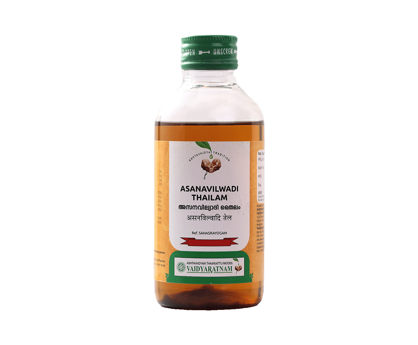 Vaidyaratnam Asanavilwadi Oil