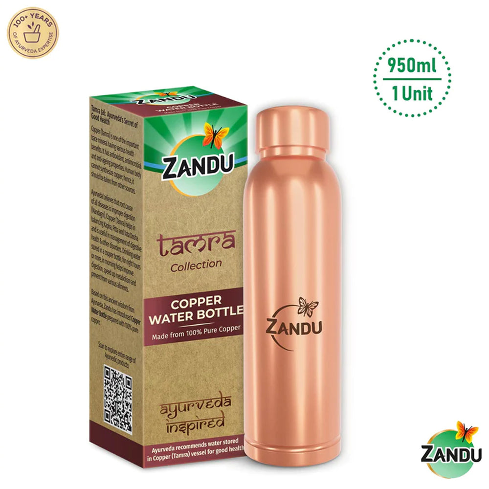 zandu copper water bottle