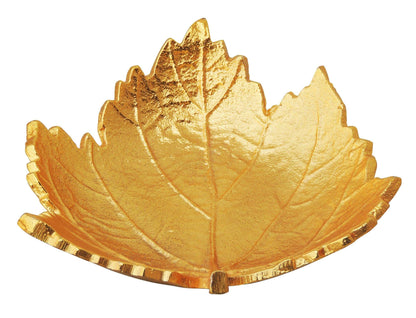 Brass Decorative Gold Plated Leaf Bowl