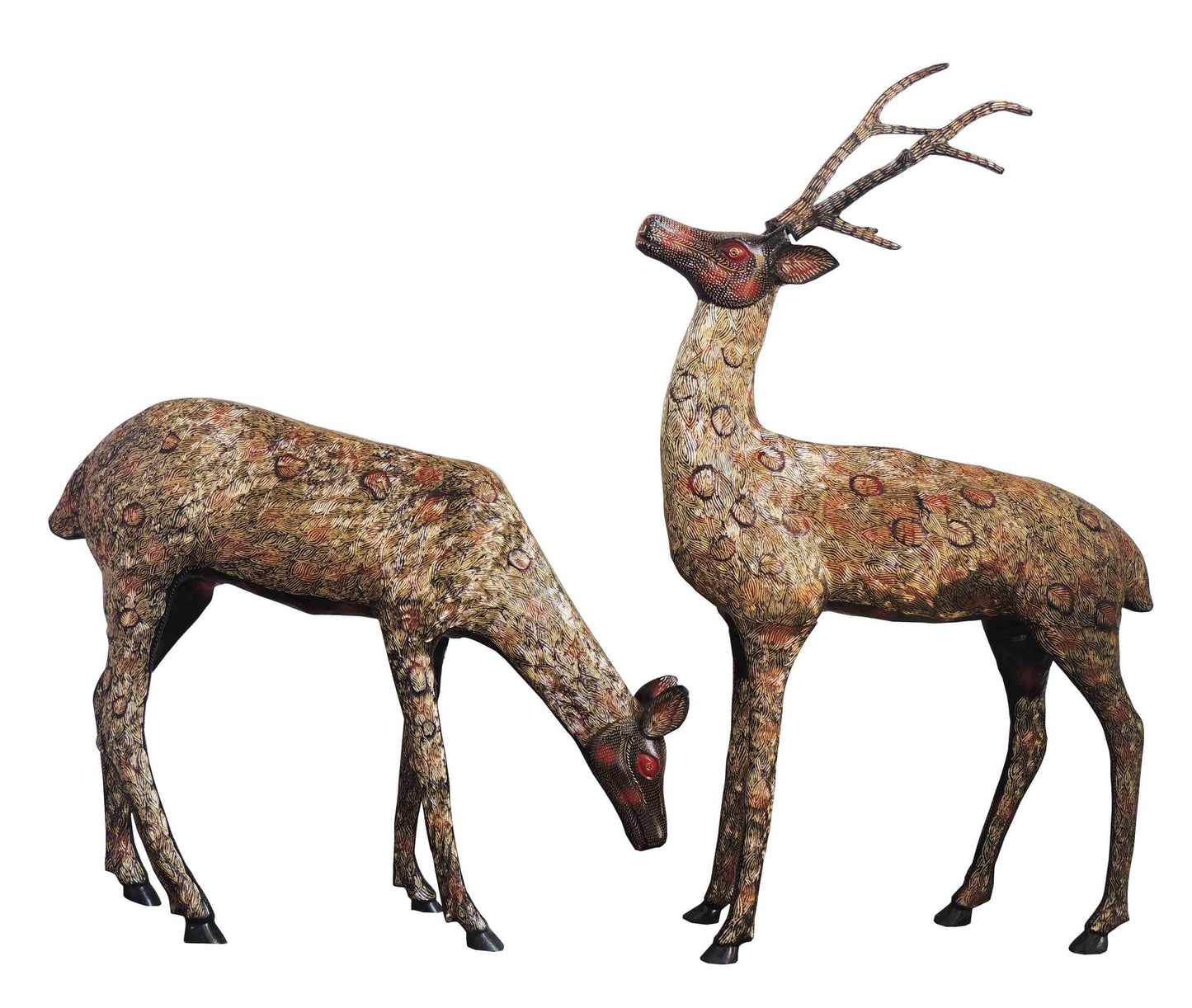 Brass Showpiece Deer Pair Statue