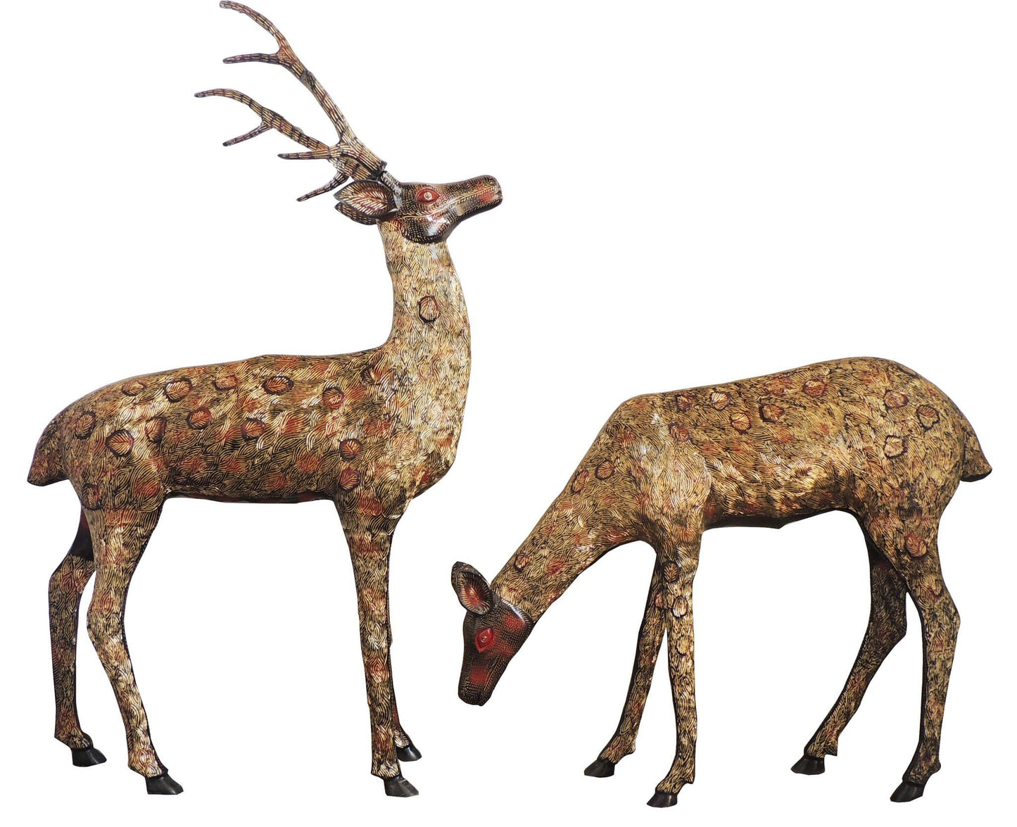 Brass Showpiece Deer Pair Statue