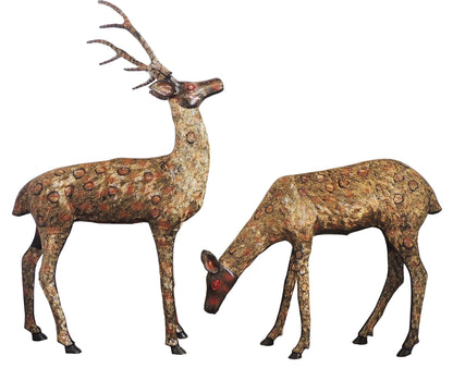 Brass Showpiece Deer Pair Statue