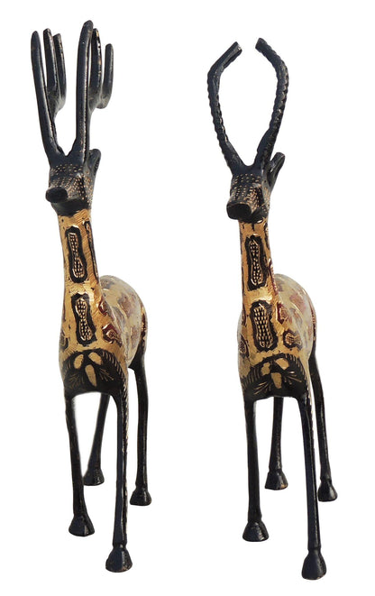 Brass Showpiece Deer Pair Statue