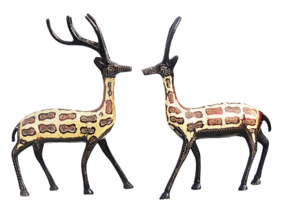 Brass Showpiece Deer Pair Statue