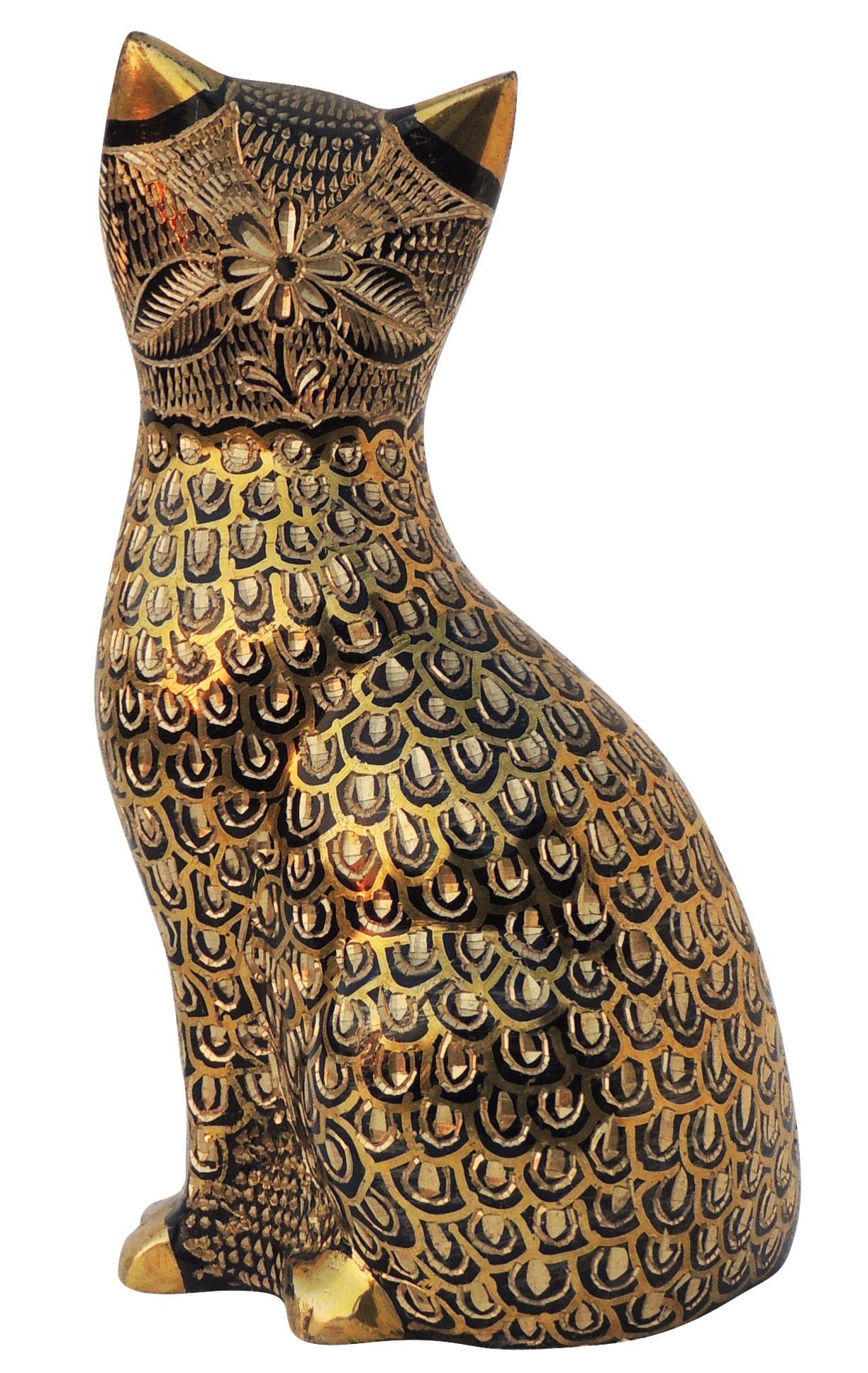 Brass Table Decor Showpiece Cat Statue