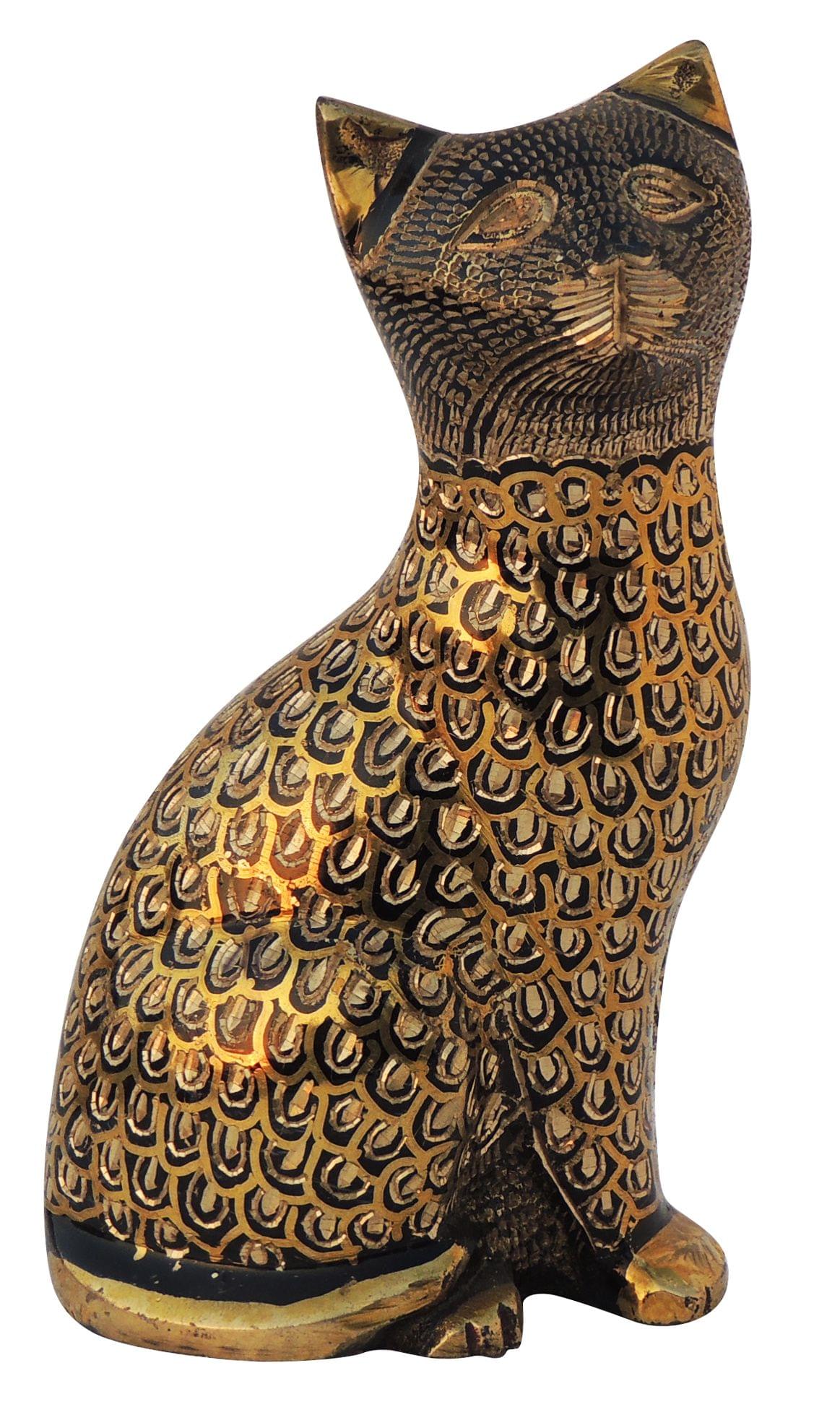 Brass Table Decor Showpiece Cat Statue