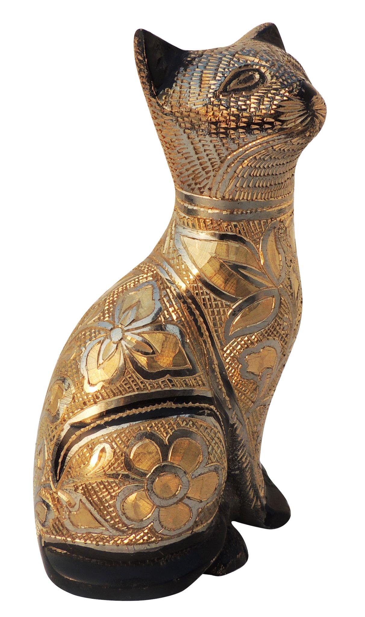 Brass Table Decor Showpiece Cat Statue