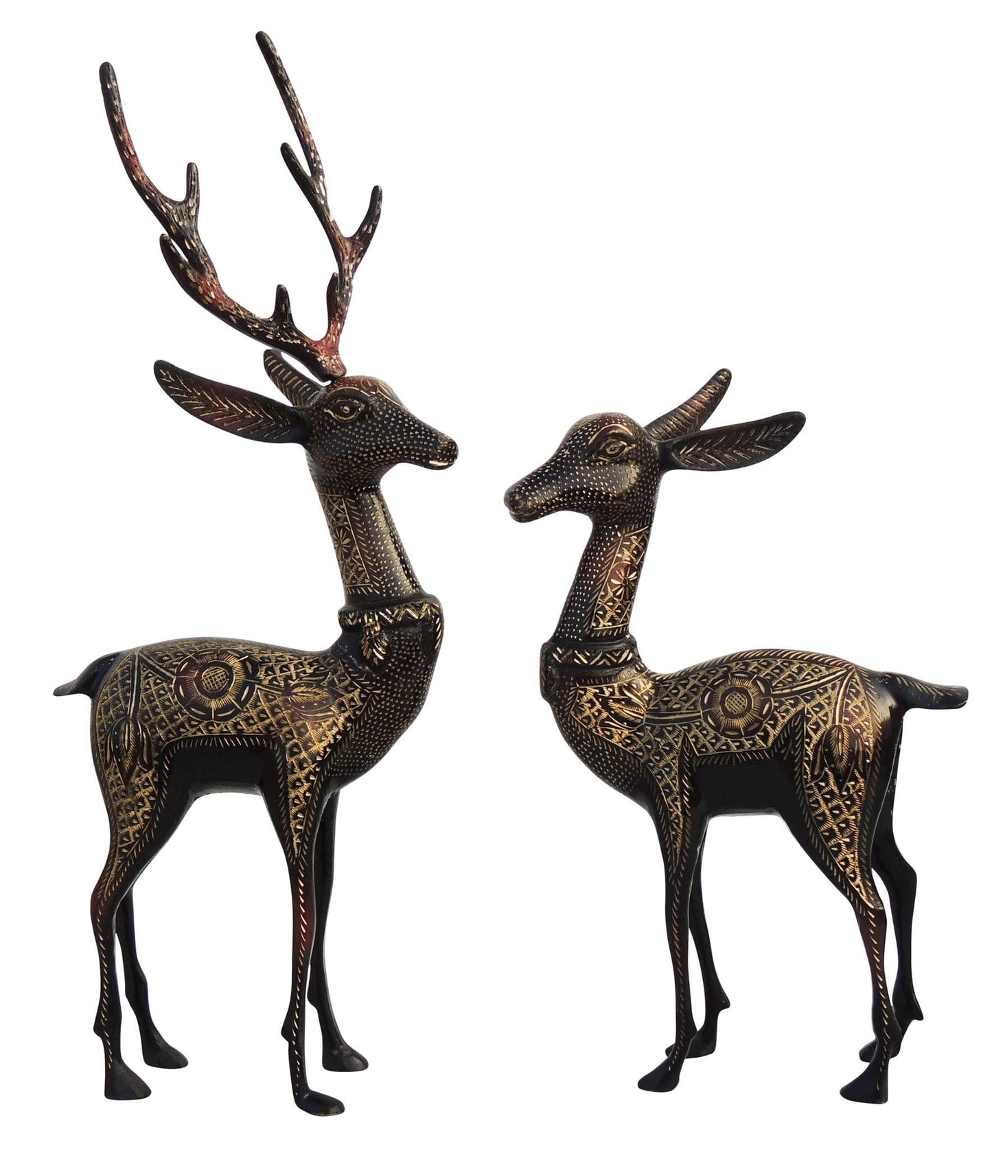 Brass Showpiece Deer Pair Statue