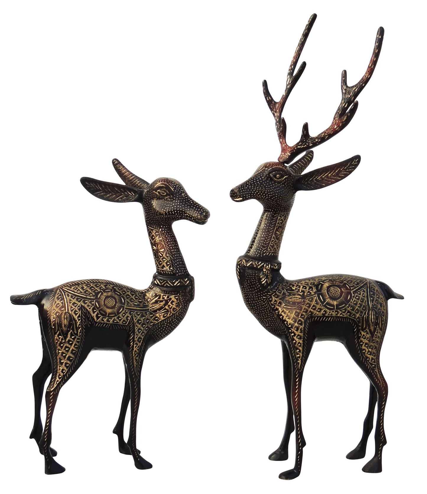 Brass Showpiece Deer Pair Statue