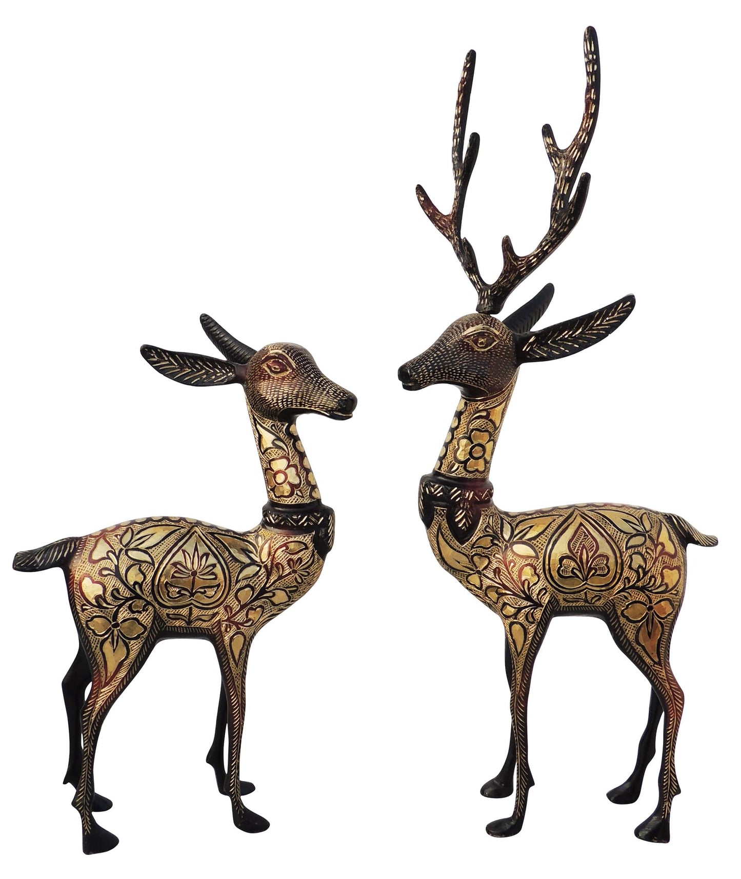 Brass Showpiece Deer Pair