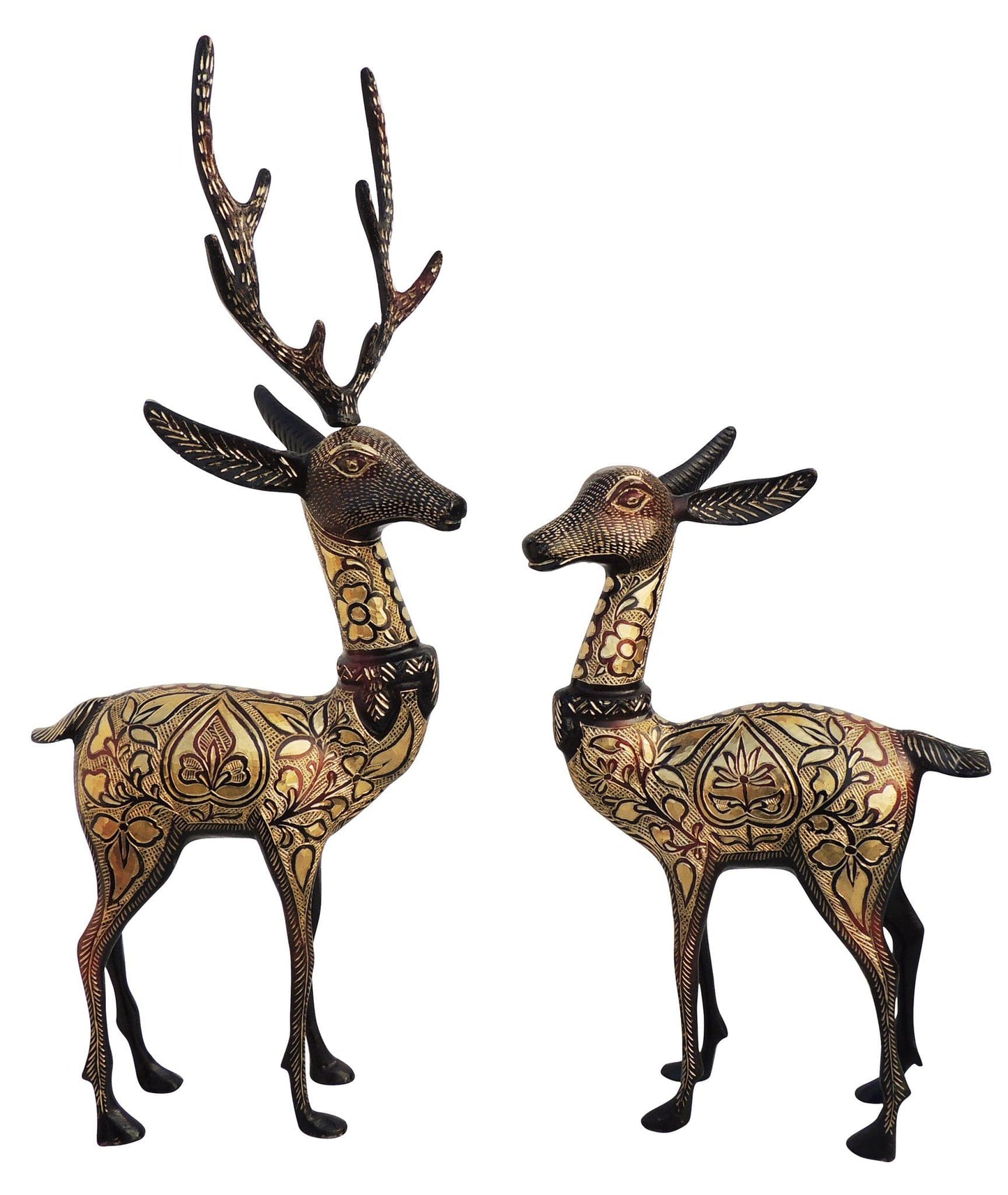 Brass Showpiece Deer Pair