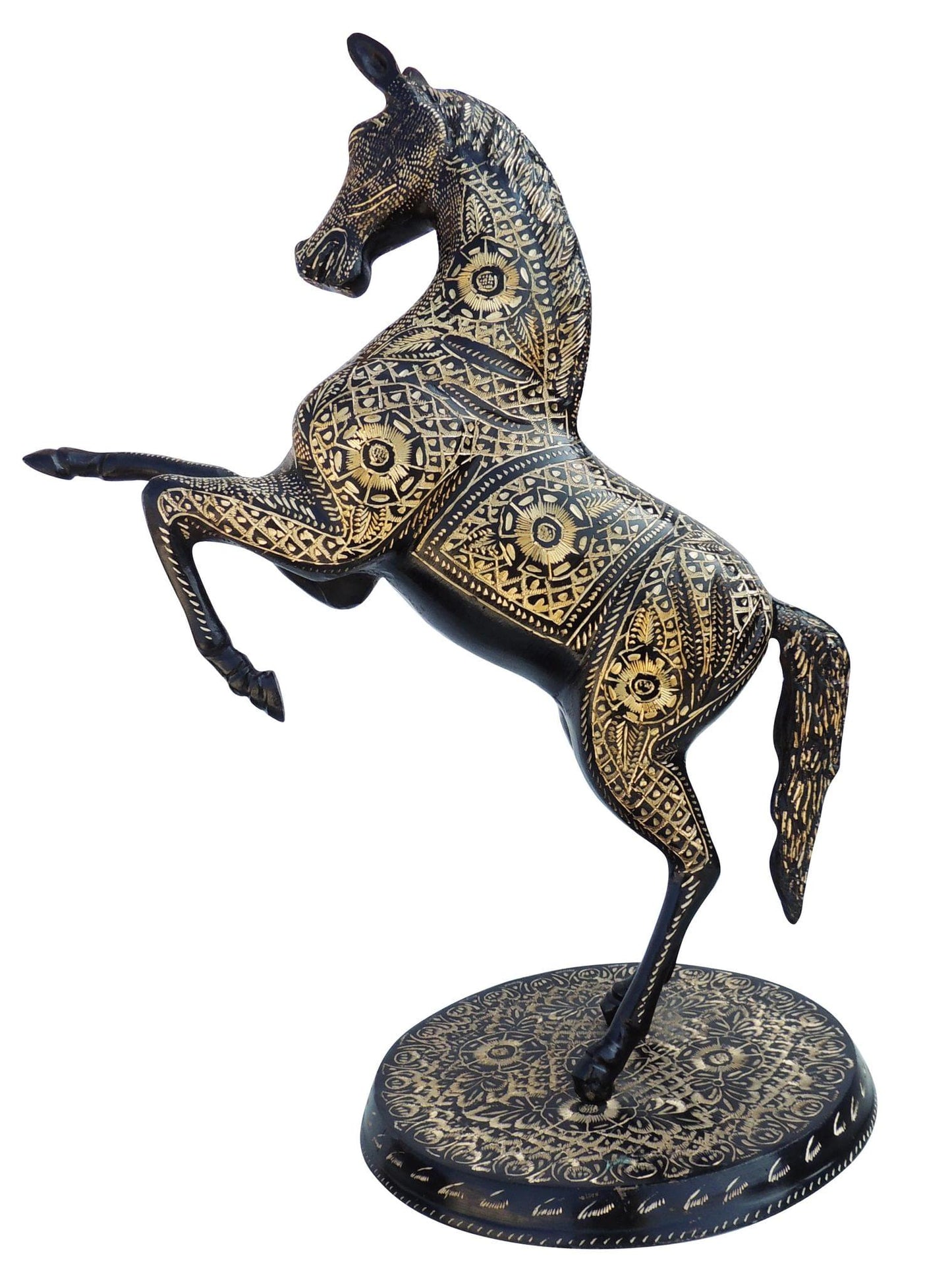 Brass Showpiece Jumping Horse Statue