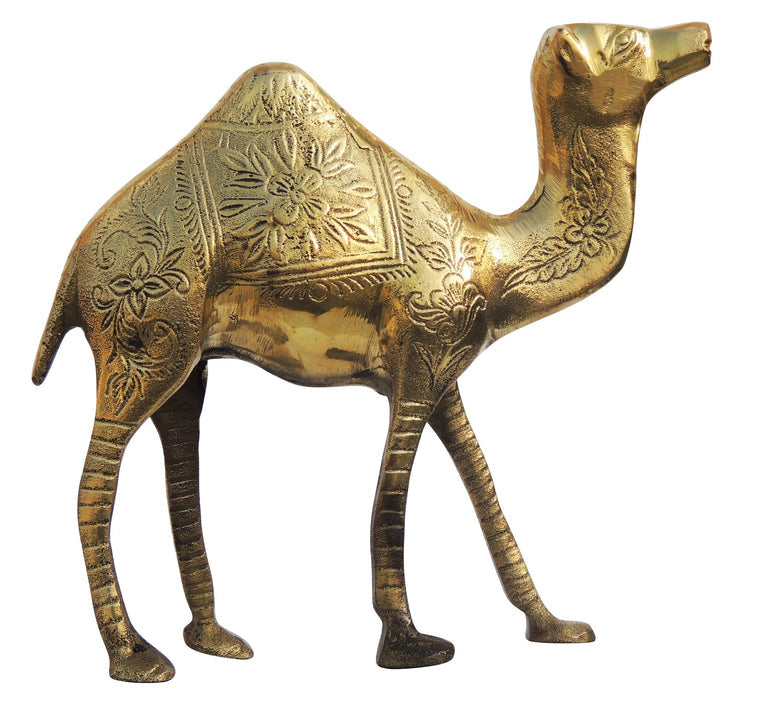 Brass Showpiece Camel Polish Statue