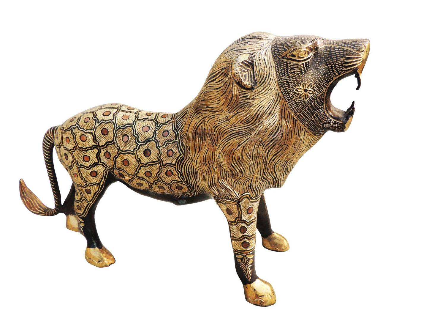 Brass Showpiece Lion Statue