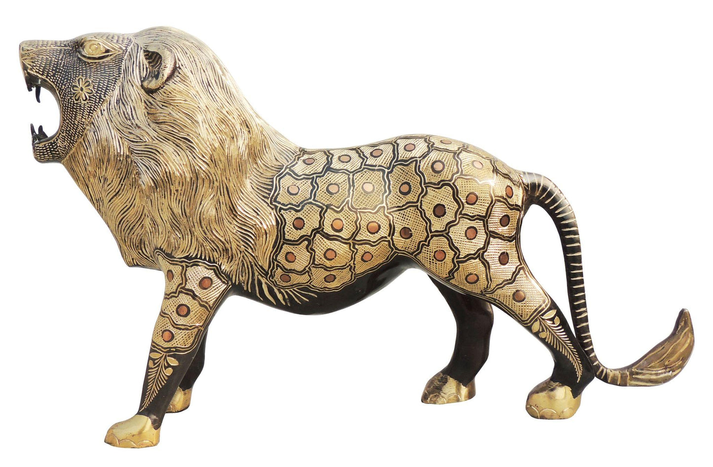 Brass Showpiece Lion Statue