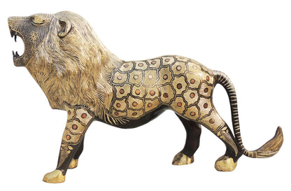 Brass Showpiece Lion Statue