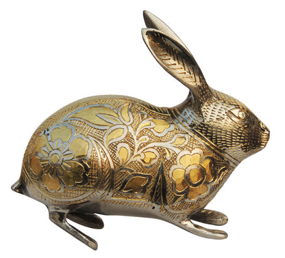 Brass Showpiece Rabbit Nickel Fancy Statue