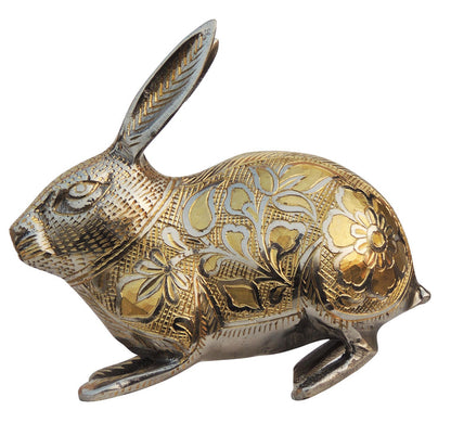 Brass Showpiece Rabbit Nickel Fancy Statue