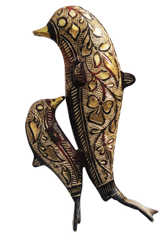 Brass Showpiece Dolphin Fancy Statue