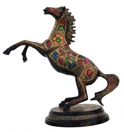 Brass Showpiece Jumping Horse