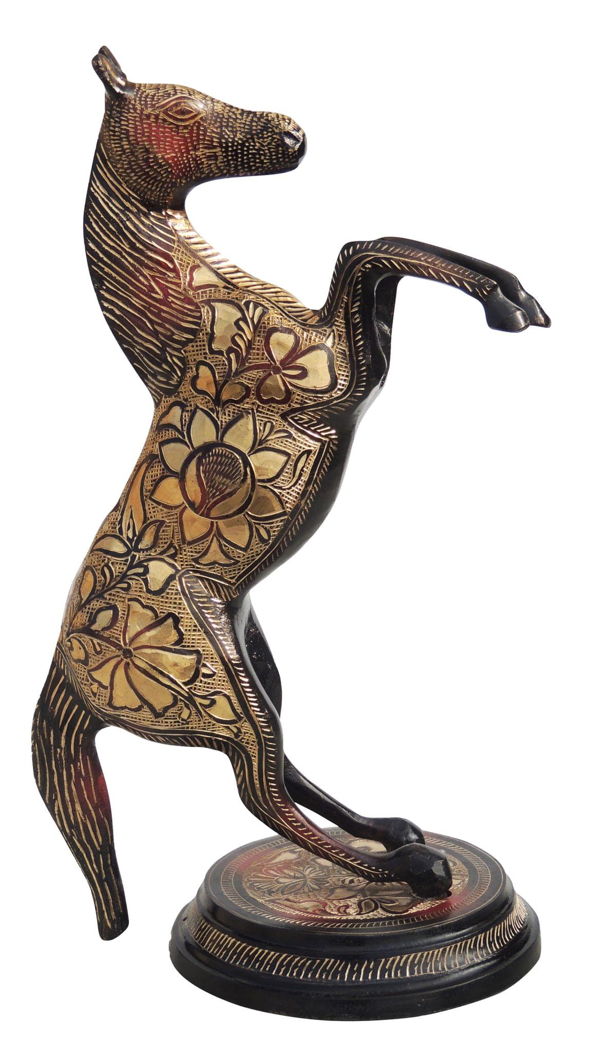 Brass Showpiece Jumping Horse