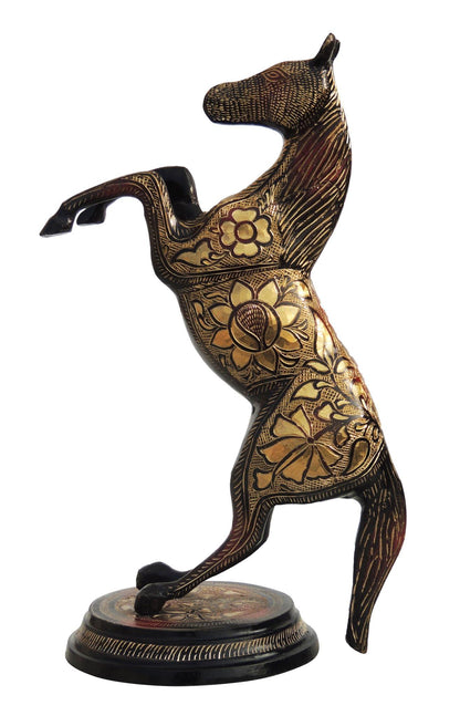 Brass Showpiece Jumping Horse