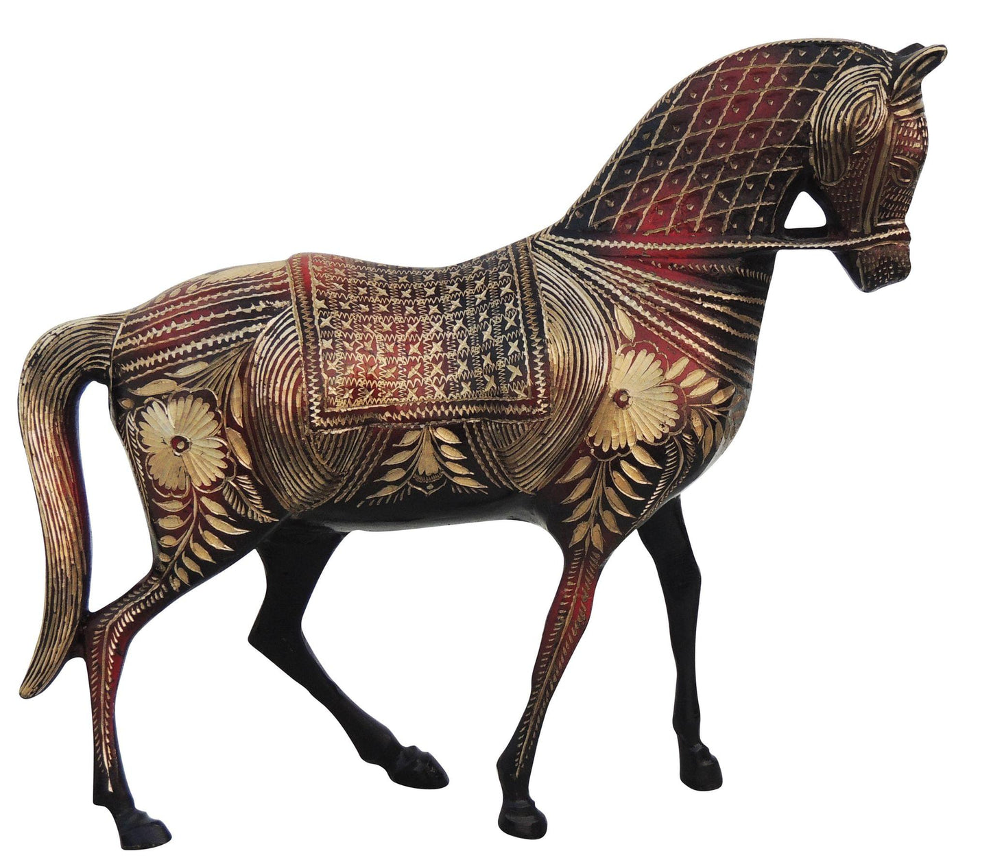 Brass Showpiece Standing Horse Statue