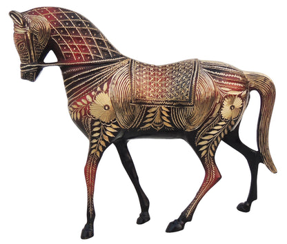 Brass Showpiece Standing Horse Statue