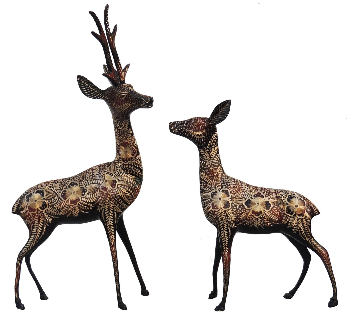 Brass Showpiece Deer Pair