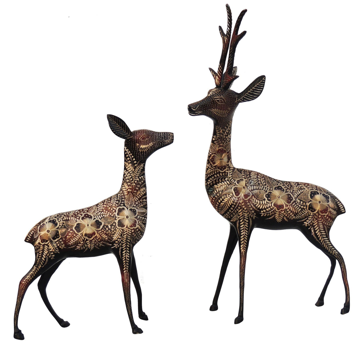 Brass Showpiece Deer Pair