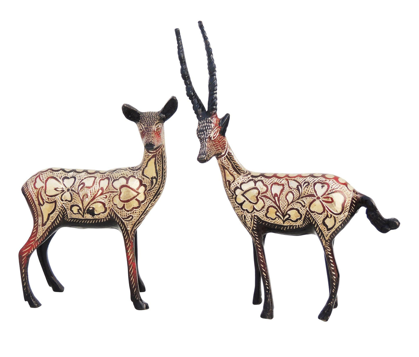 Brass Showpiece Deer Pair Statue