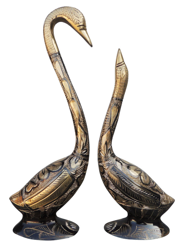 Brass Showpiece Duck Pair Statue