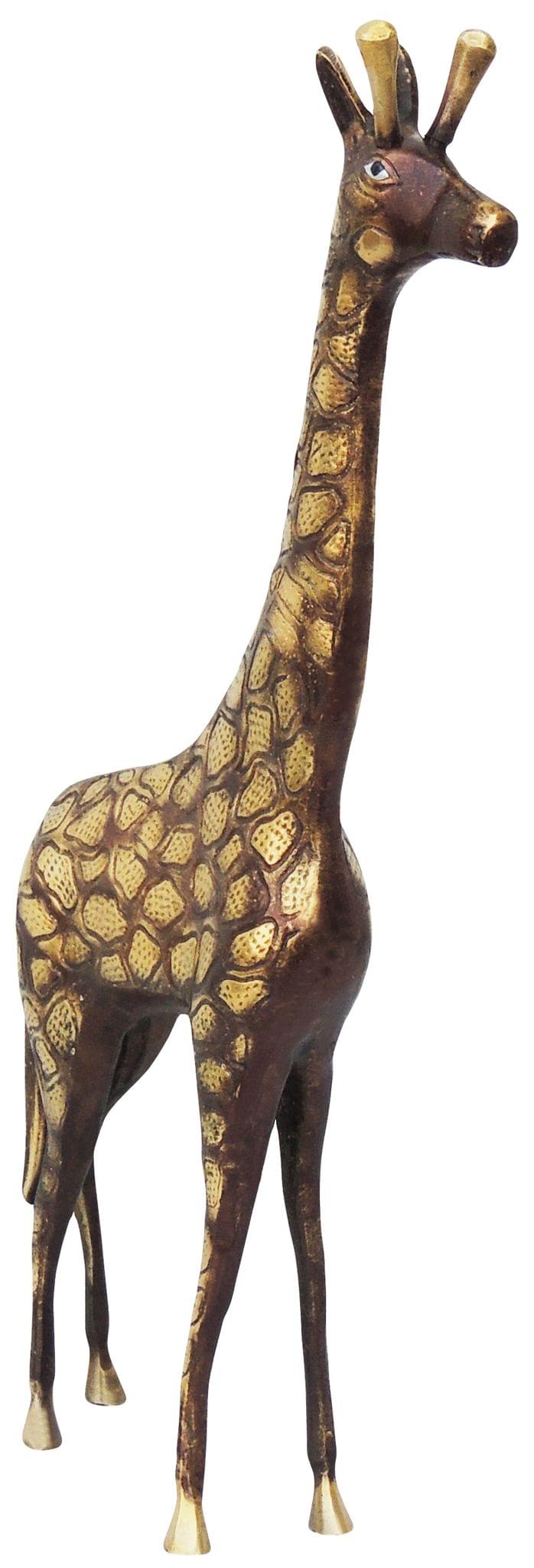 Brass Showpiece Standing Giraffe Statue