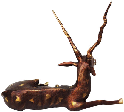 Brass Showpiece Reindeer Statue