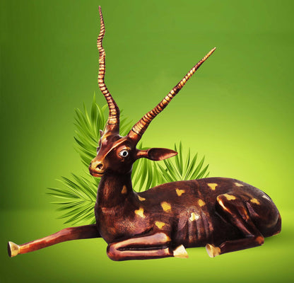 Brass Showpiece Reindeer Statue